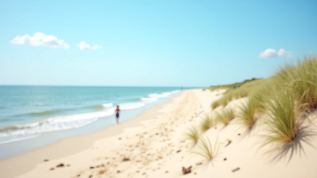 Scenic view of Palanga beach with dunes and sandy shoreline in summer